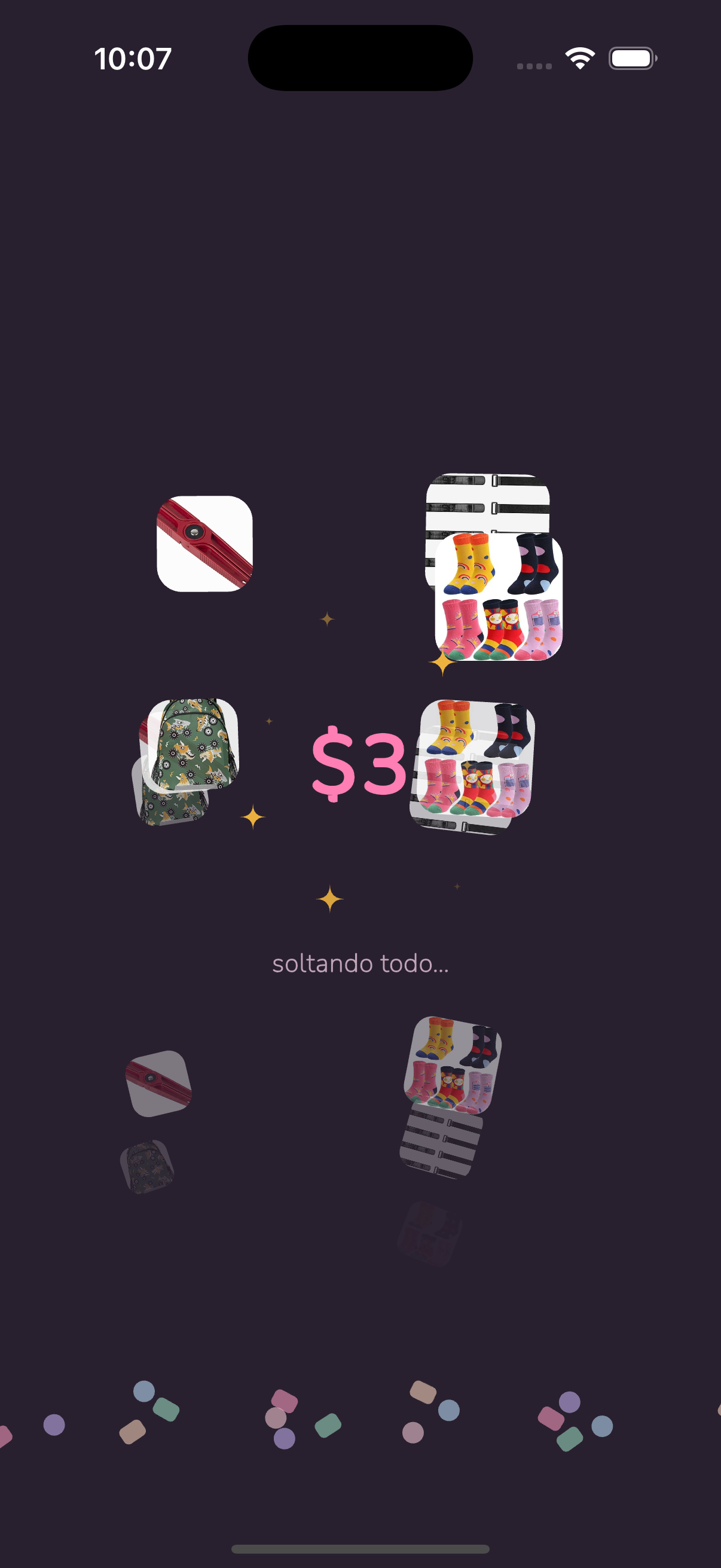 Animación de vaciado con confeti